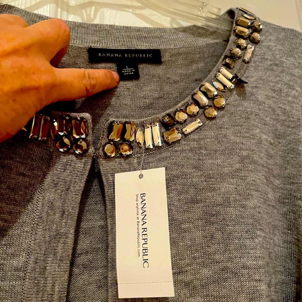 Light grey - dressy - cocktail - soft wool cropped cardigan